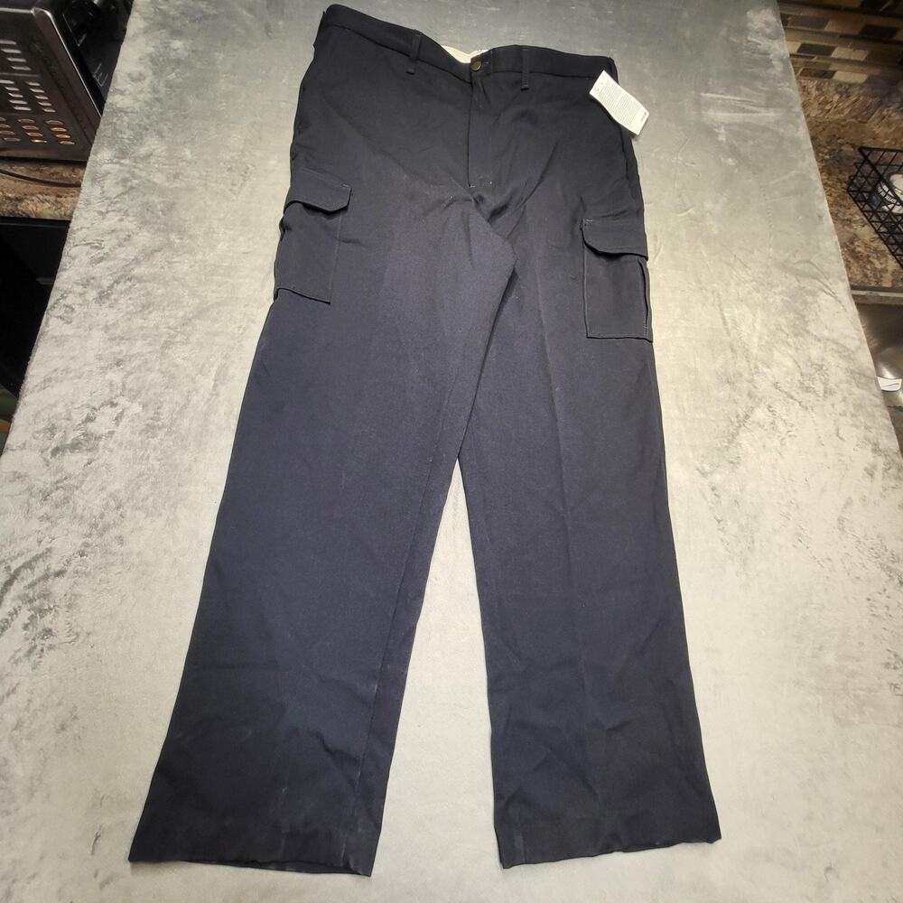 SteelGuard Pants Mens 42x32 Blue Cargo FR Performance Canvas Pockets Workwear